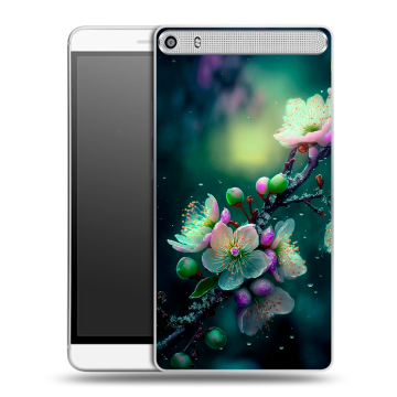 Пластиковый чехол на Lenovo Phab Plus с принтом Цветы и мрамор Пластиковый чехол на Lenovo Phab Plus с принтом Цветы и мрамор