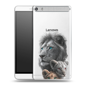 Пластиковый чехол на Lenovo Phab Plus с принтом Львы Пластиковый чехол на Lenovo Phab Plus с принтом Львы