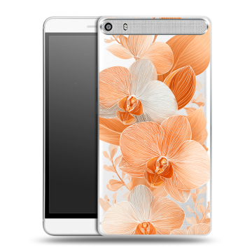 Пластиковый чехол на Lenovo Phab Plus с принтом Бежевые цветы Пластиковый чехол на Lenovo Phab Plus с принтом Бежевые цветы