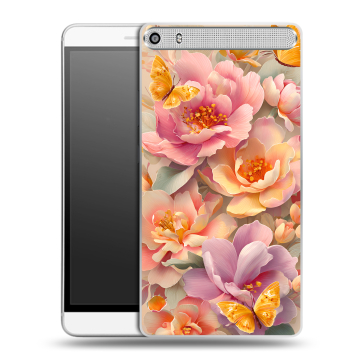 Пластиковый чехол на Lenovo Phab Plus с принтом Цветы и бабочки Пластиковый чехол на Lenovo Phab Plus с принтом Цветы и бабочки