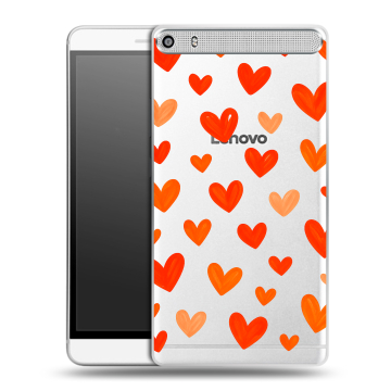 Пластиковый чехол на Lenovo Phab Plus с принтом Сердечки Пластиковый чехол на Lenovo Phab Plus с принтом Сердечки