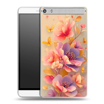 Пластиковый чехол на Lenovo Phab Plus с принтом Цветы и бабочки Пластиковый чехол на Lenovo Phab Plus с принтом Цветы и бабочки