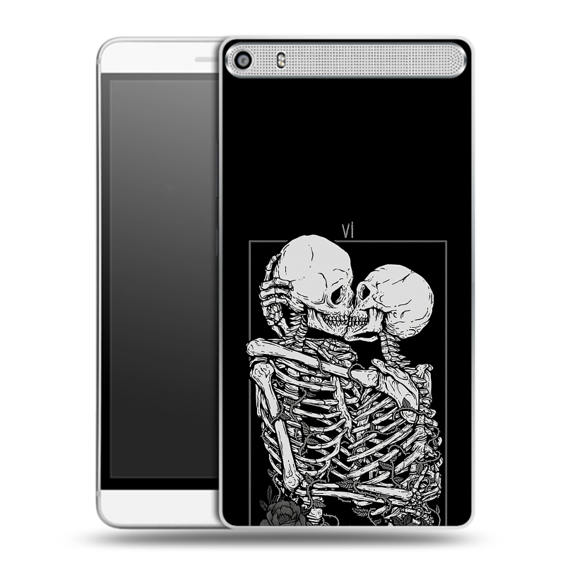 Пластиковый чехол на Lenovo Phab Plus с принтом Поцелуй скелетов Пластиковый чехол на Lenovo Phab Plus с принтом Поцелуй скелетов
