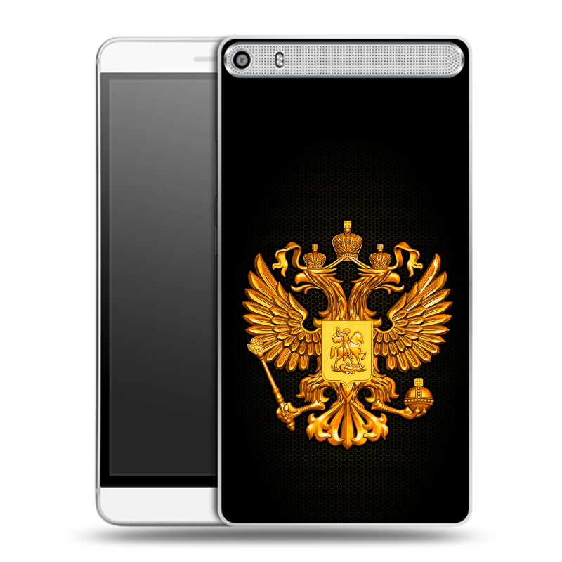 Пластиковый чехол на Lenovo Phab Plus с принтом Герб России желтый Пластиковый чехол на Lenovo Phab Plus с принтом Герб России желтый