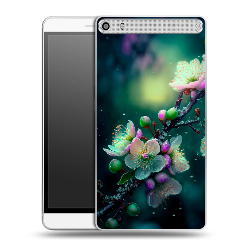 Пластиковый чехол на Lenovo Phab Plus с принтом Цветы и мрамор Пластиковый чехол на Lenovo Phab Plus с принтом Цветы и мрамор