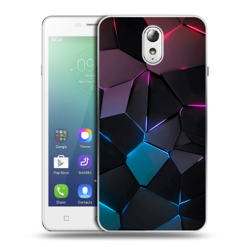 Силиконовый чехол на Lenovo Vibe P1m с принтом Геометрия неона