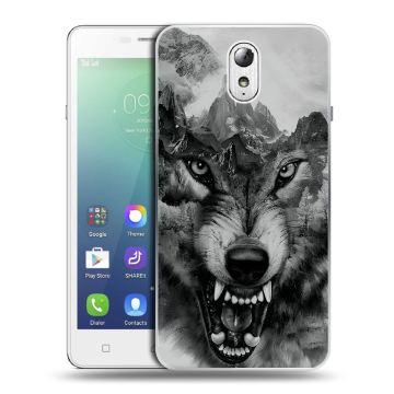 Силиконовый чехол на Lenovo Vibe P1m с принтом Волк