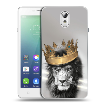 Силиконовый чехол на Lenovo Vibe P1m с принтом Лев с короной