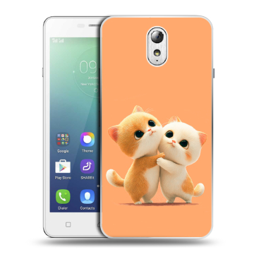 Силиконовый чехол на Lenovo Vibe P1m с принтом Милые котики