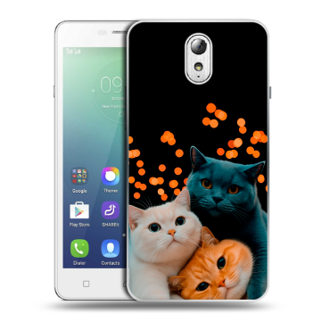 Силиконовый чехол на Lenovo Vibe P1m с принтом Кошки