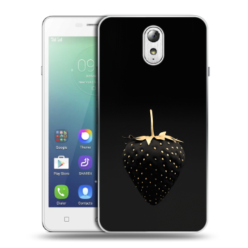 Силиконовый чехол на Lenovo Vibe P1m с принтом Черная клубника