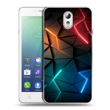 Силиконовый чехол на Lenovo Vibe P1m с принтом Абстракция неон