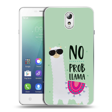 Силиконовый чехол на Lenovo Vibe P1m с принтом Лама