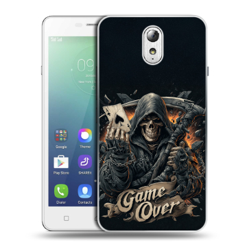Силиконовый чехол на Lenovo Vibe P1m с принтом Скелет карты