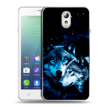 Силиконовый чехол на Lenovo Vibe P1m с принтом Волки
