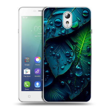 Силиконовый чехол на Lenovo Vibe P1m с принтом Листья