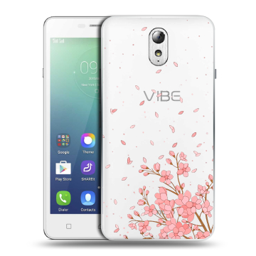 Силиконовый чехол на Lenovo Vibe P1m с принтом Ветка сакуры