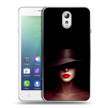 Силиконовый чехол на Lenovo Vibe P1m с принтом Девушка в шляпе Силиконовый чехол на Lenovo Vibe P1m с принтом Девушка в шляпе