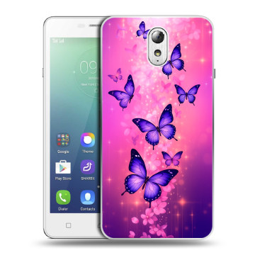 Силиконовый чехол на Lenovo Vibe P1m с принтом Бабочки Силиконовый чехол на Lenovo Vibe P1m с принтом Бабочки