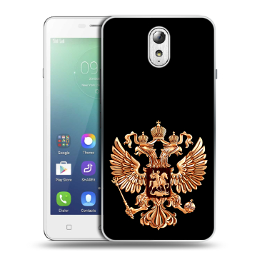Силиконовый чехол на Lenovo Vibe P1m с принтом Герб России золотой