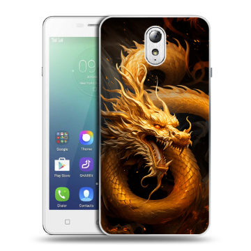 Силиконовый чехол на Lenovo Vibe P1m с принтом Золотой дракон