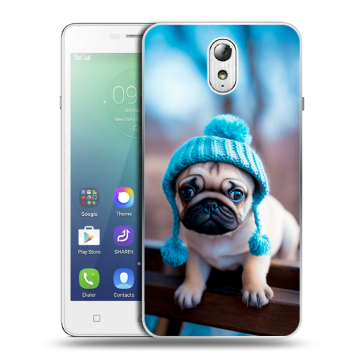 Силиконовый чехол на Lenovo Vibe P1m с принтом Мопс в шапке Силиконовый чехол на Lenovo Vibe P1m с принтом Мопс в шапке
