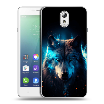 Силиконовый чехол на Lenovo Vibe P1m с принтом Волк ночной