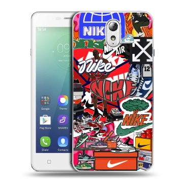 Силиконовый чехол на Lenovo Vibe P1m с принтом Найк Nike яркий