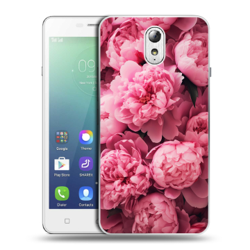 Силиконовый чехол на Lenovo Vibe P1m с принтом цветы пионы