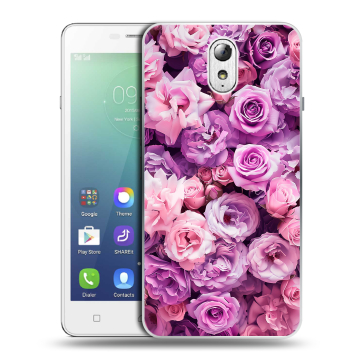 Силиконовый чехол на Lenovo Vibe P1m с принтом лавандовые розы