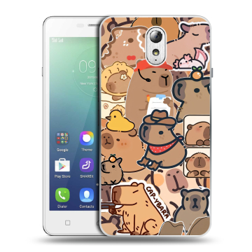 Силиконовый чехол на Lenovo Vibe P1m с принтом капибара