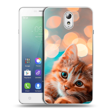 Силиконовый чехол на Lenovo Vibe P1m с принтом котик