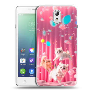 Силиконовый чехол на Lenovo Vibe P1m с принтом милые котики