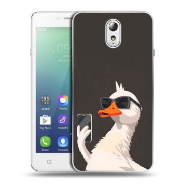 Силиконовый чехол на Lenovo Vibe P1m с принтом утка в очках