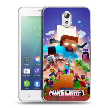 Силиконовый чехол на Lenovo Vibe P1m с принтом Майнкрафт Minecraft