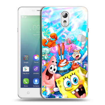 Силиконовый чехол на Lenovo Vibe P1m с принтом спанчбоб спанч боб