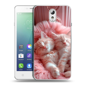 Силиконовый чехол на Lenovo Vibe P1m с принтом котята котики