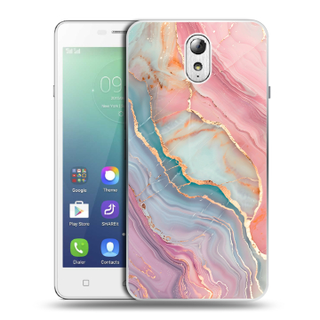 Силиконовый чехол на Lenovo Vibe P1m с принтом розовый мрамор Силиконовый чехол на Lenovo Vibe P1m с принтом розовый мрамор