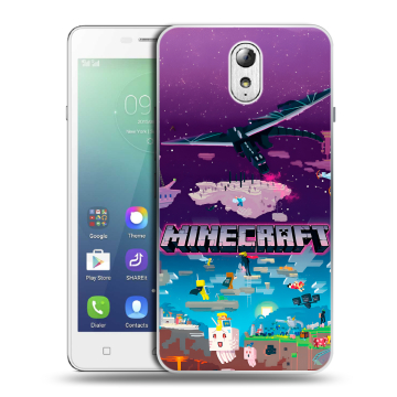 Силиконовый чехол на Lenovo Vibe P1m с принтом Майнкрафт Minecraft Силиконовый чехол на Lenovo Vibe P1m с принтом Майнкрафт Minecraft