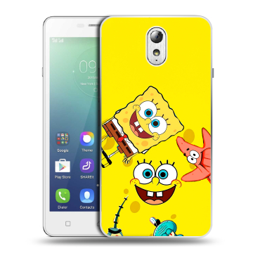 Силиконовый чехол на Lenovo Vibe P1m с принтом Спанч боб Спанчбоб