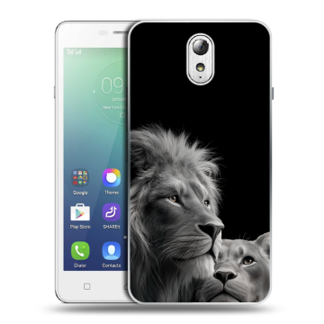 Силиконовый чехол на Lenovo Vibe P1m с принтом Лев кошки