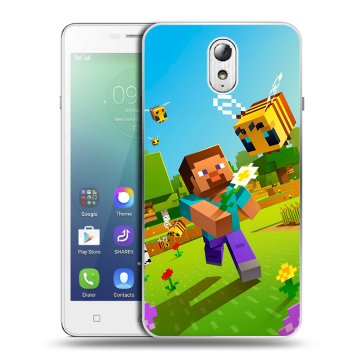 Силиконовый чехол на Lenovo Vibe P1m с принтом Майнкрафт Minecraft
