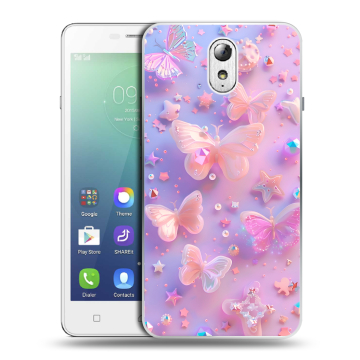 Силиконовый чехол на Lenovo Vibe P1m с принтом Бабочки