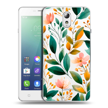 Силиконовый чехол на Lenovo Vibe P1m с принтом Цветы паттерн