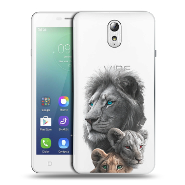 Силиконовый чехол на Lenovo Vibe P1m с принтом Львы