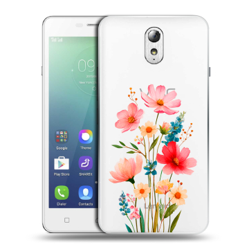 Силиконовый чехол на Lenovo Vibe P1m с принтом Цветы
