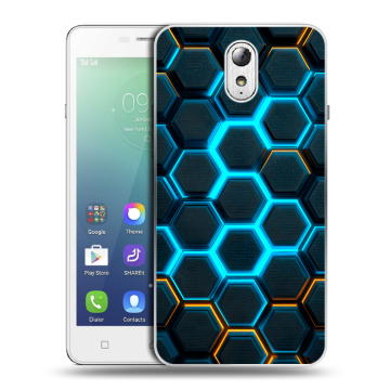 Силиконовый чехол на Lenovo Vibe P1m с принтом Неоновые соты