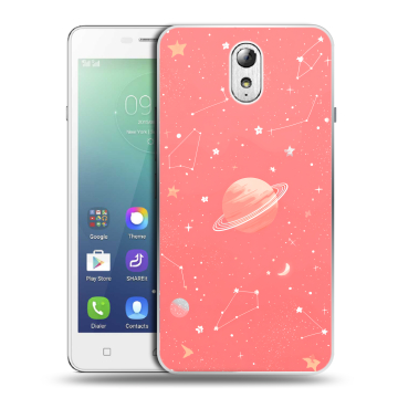 Силиконовый чехол на Lenovo Vibe P1m с принтом Розовый космос