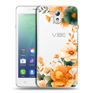 Силиконовый чехол на Lenovo Vibe P1m с принтом Цветы принт