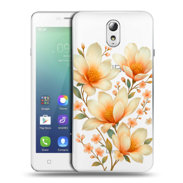 Силиконовый чехол на Lenovo Vibe P1m с принтом Цветы